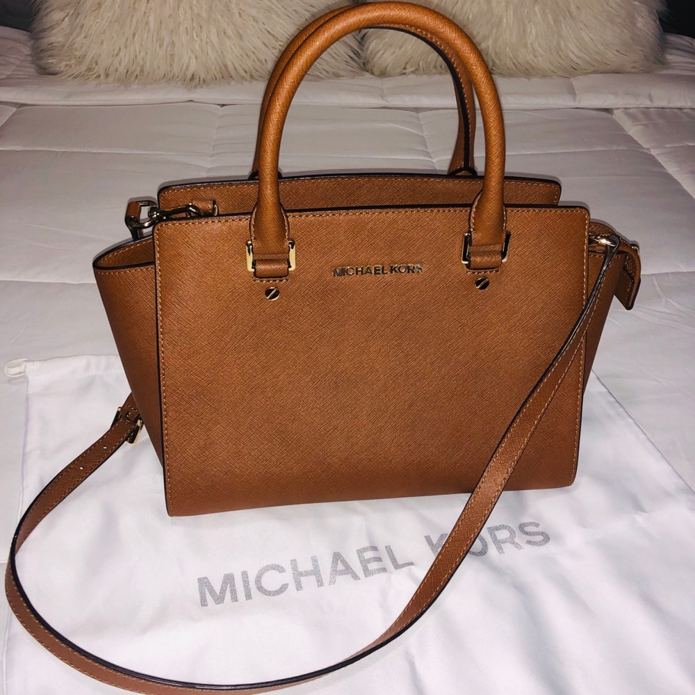 Michael Kors Jet Set Selma Saffiano Tan Medium